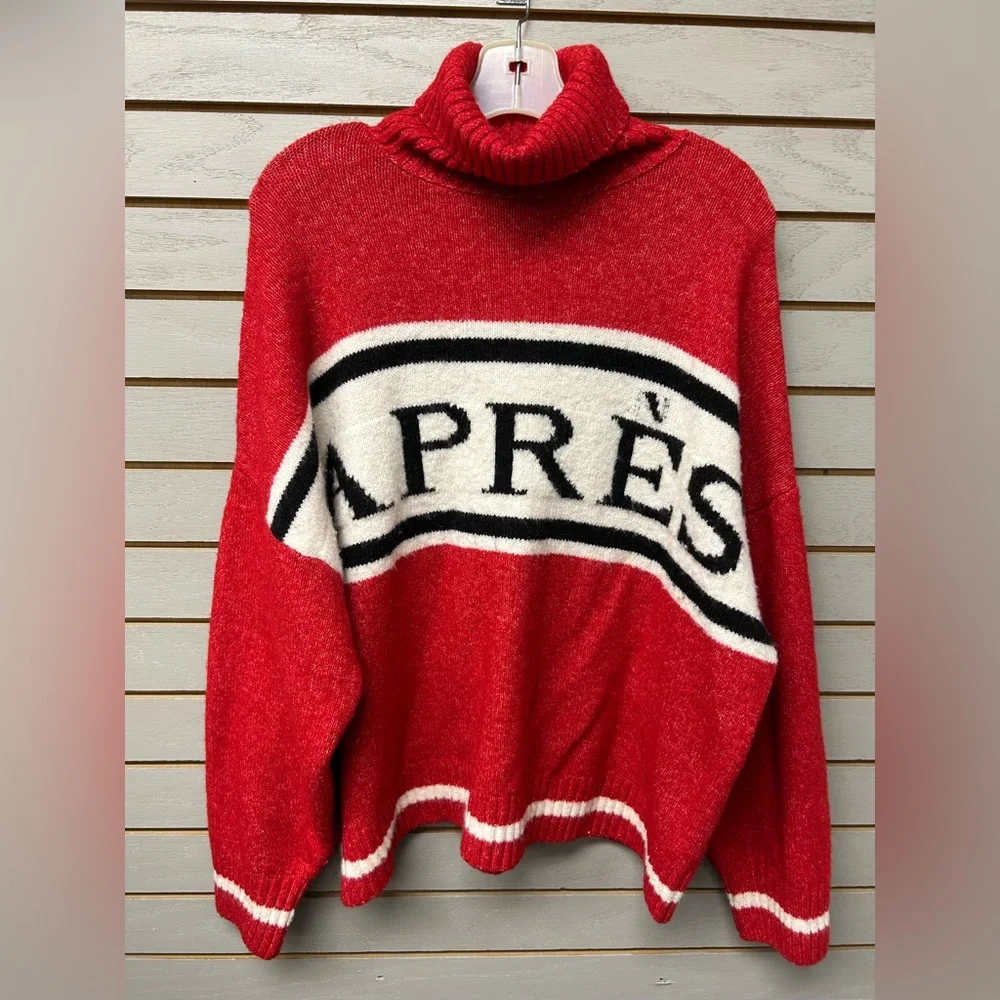 J.O.A. Red Après Turtleneck Sweater - Picture 2 of 7